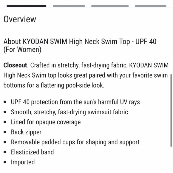 KYODAN • NEW! High Neck Zip Back Floral Swimsuit Top UPF 40 - Pastel Purple - Picture 16 of 16
